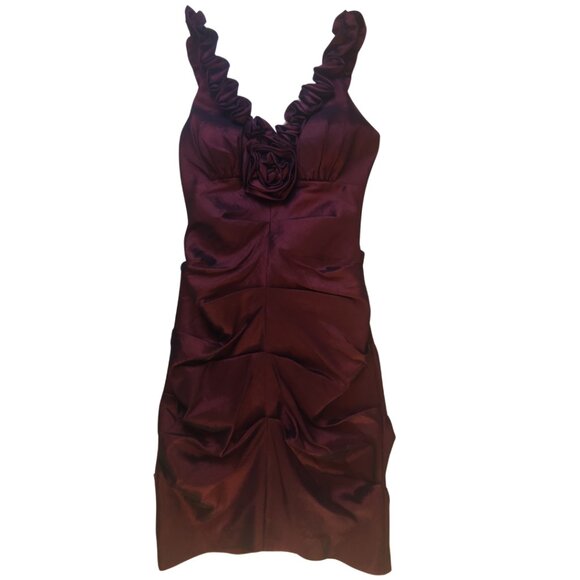 Hailey By Adriana Papell Red Rose Cocktail Dress - Picture 5 of 15